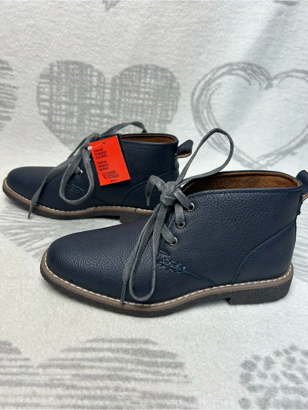 Deer Stags Boys Freeport Jr. Dress Comfort Chukka Boot, Navy, Size: 2 M MSRP $80